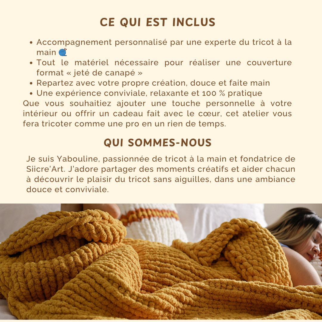 Atelier de tricot - Couverture à motif basique