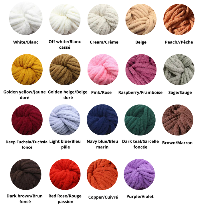 Couverture “Ombré Tricolore” – Tricotée à la main sans aiguilles