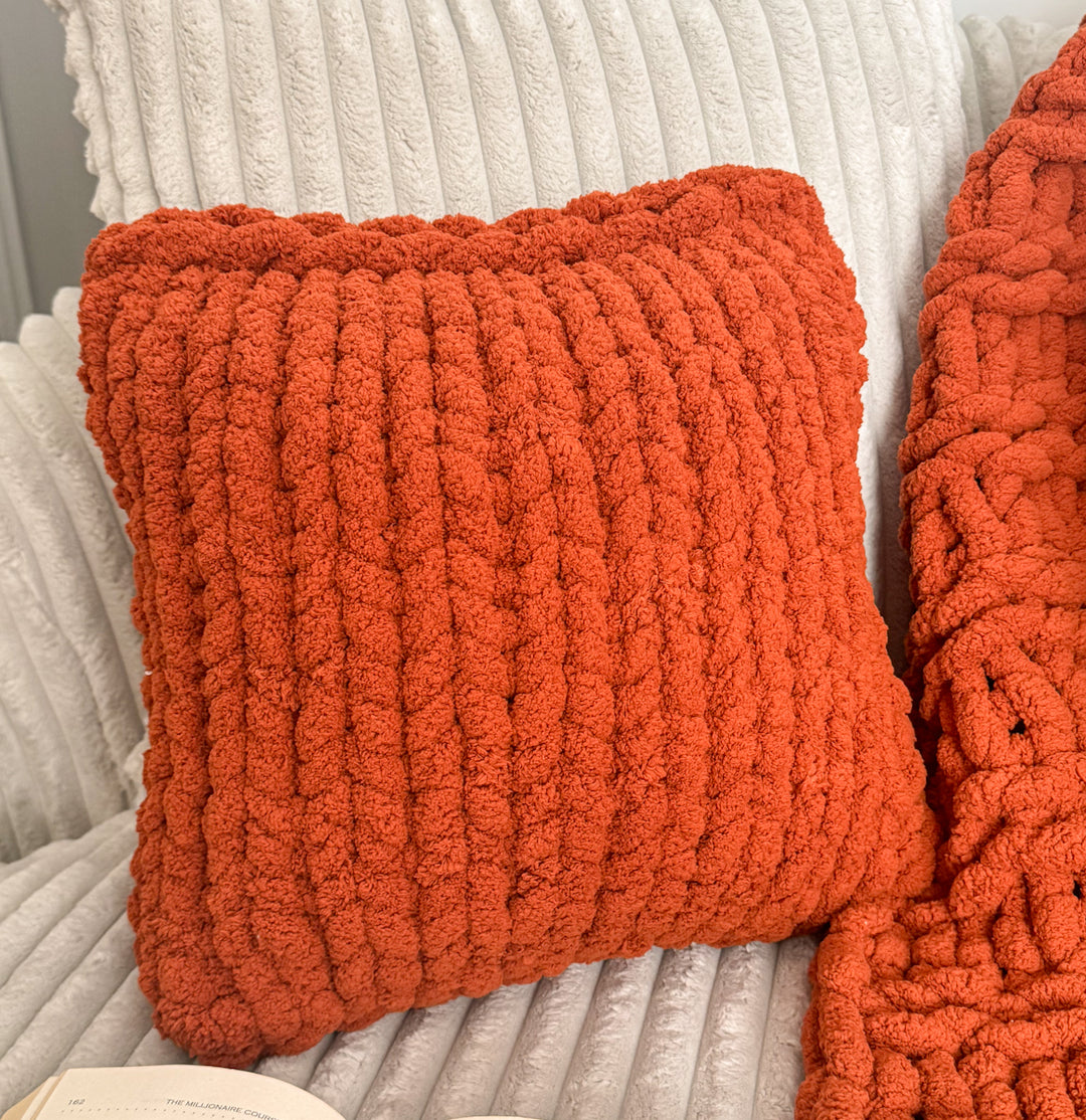 Coussin tricotée à la main — Patron PDF + Vidéo tutoriel